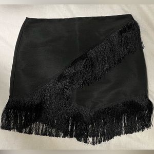 Kendall & Kylie Black Fringe Mini Skirt